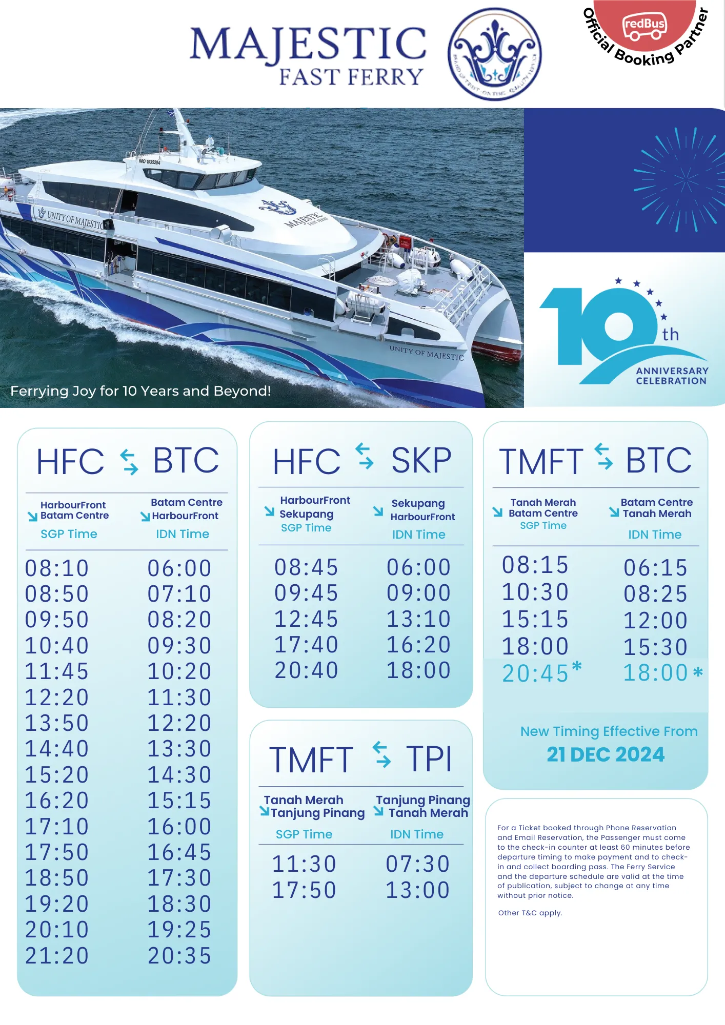 majestic fast ferry latest schedule 2025